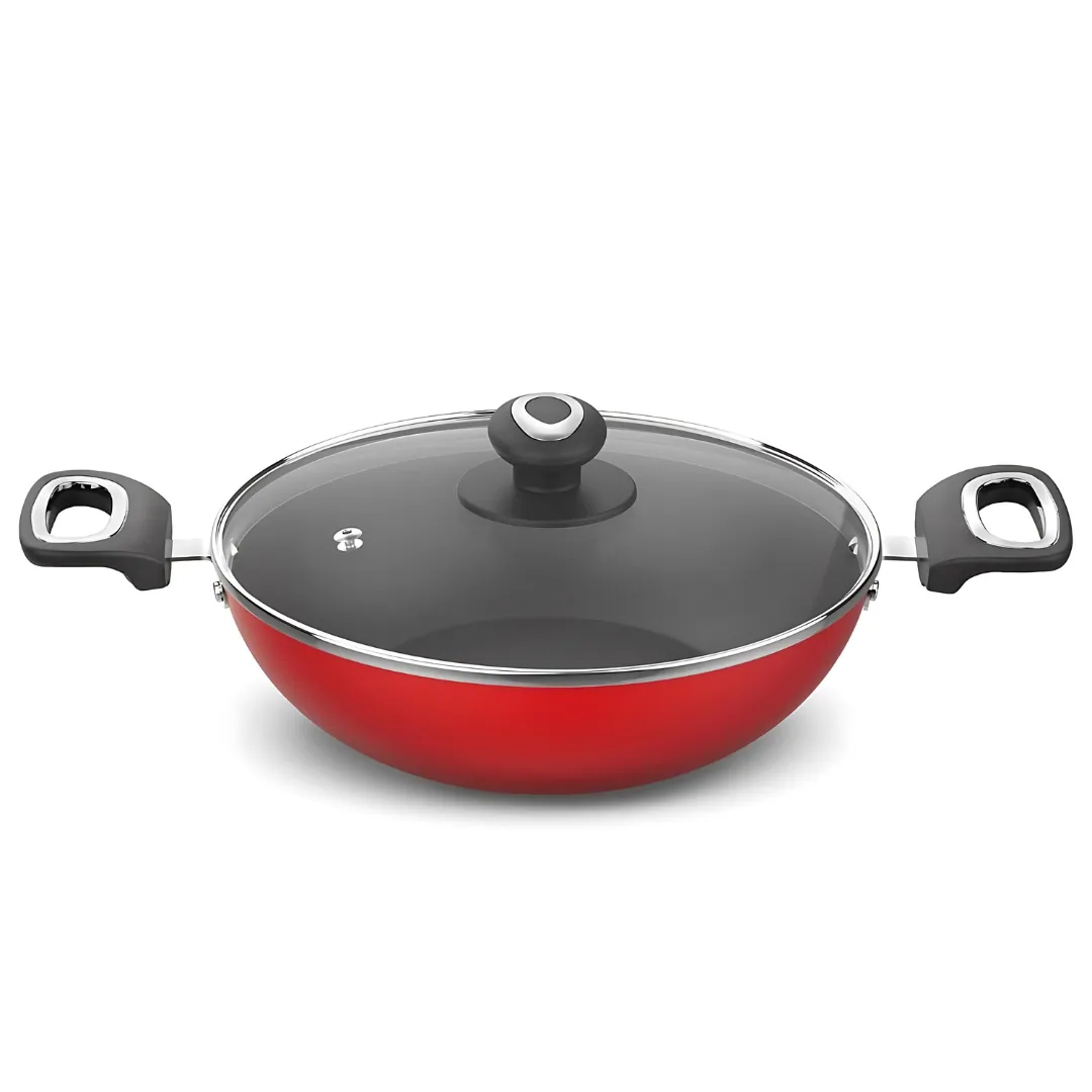 Preethi  Dura Non Stick Kadai 24 CM ( Red - Kadai )