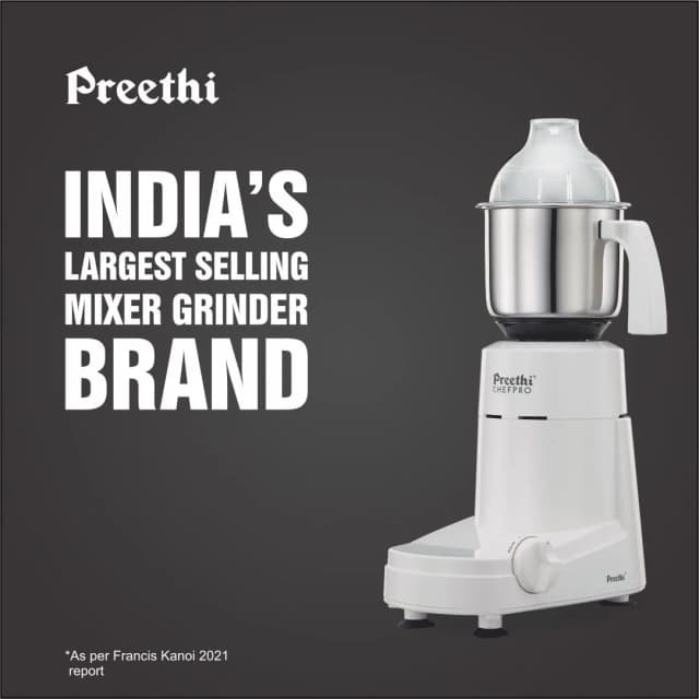 Preethi Chefpro 750 W Mixie White 3 Jars (MG-128)