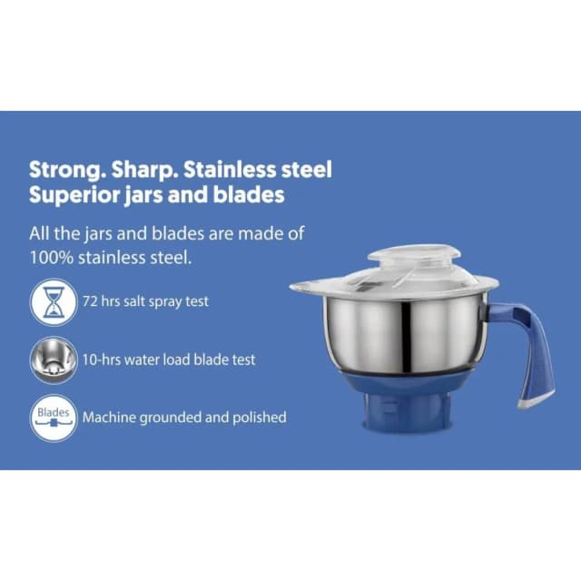 Preethi Blue Leaf Gold 750 W Mixie White 3 Jars (MG-150)