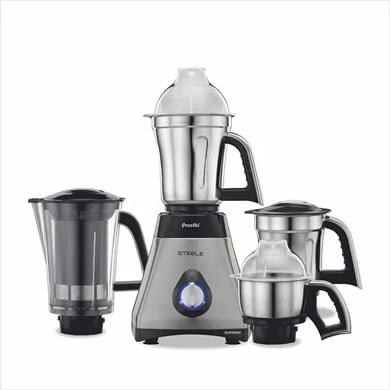 Preethi Steele Supreme 750 W Mixie Silver And Black 4 Jars