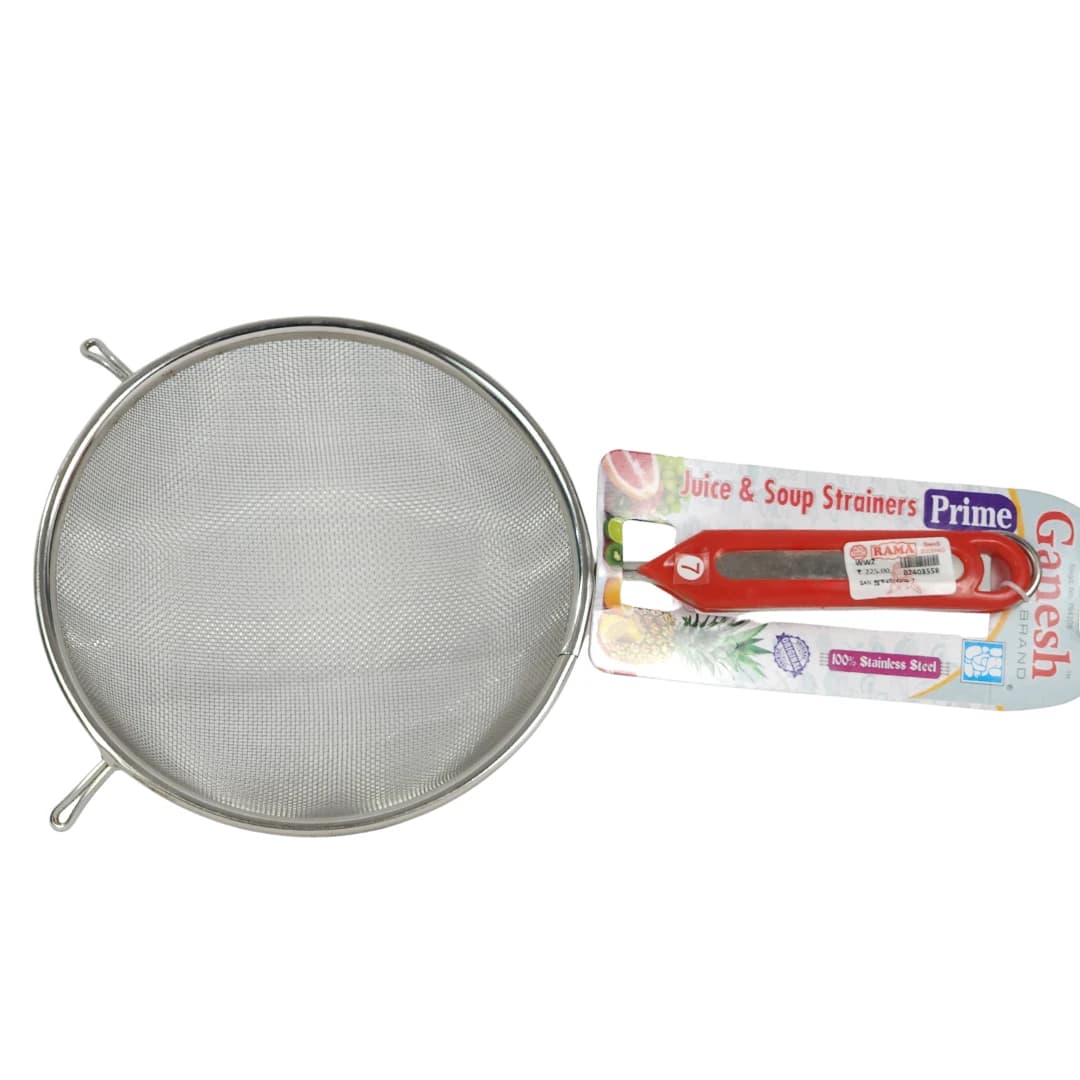 Ganesh Juice & Soup Large Strainer Stainless Steel Red
