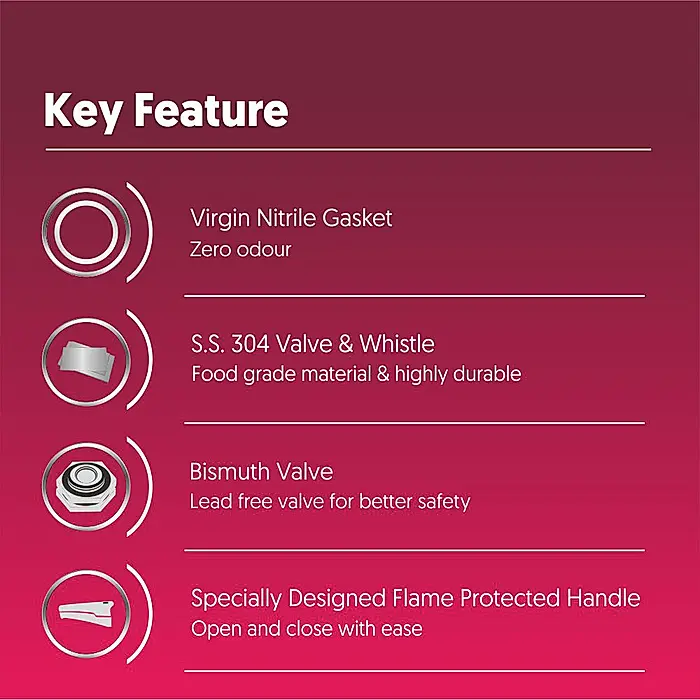 Preethi Spill Splash Stainless Steel Cooker 3l