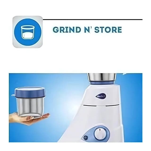 Preethi Blue Leaf Silver 600 W Mixie White 3 Jars (MG-149)