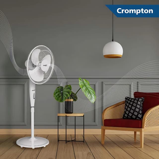 Crompton HighSpeed Torpedo (400 MM) White Pedestal Fan