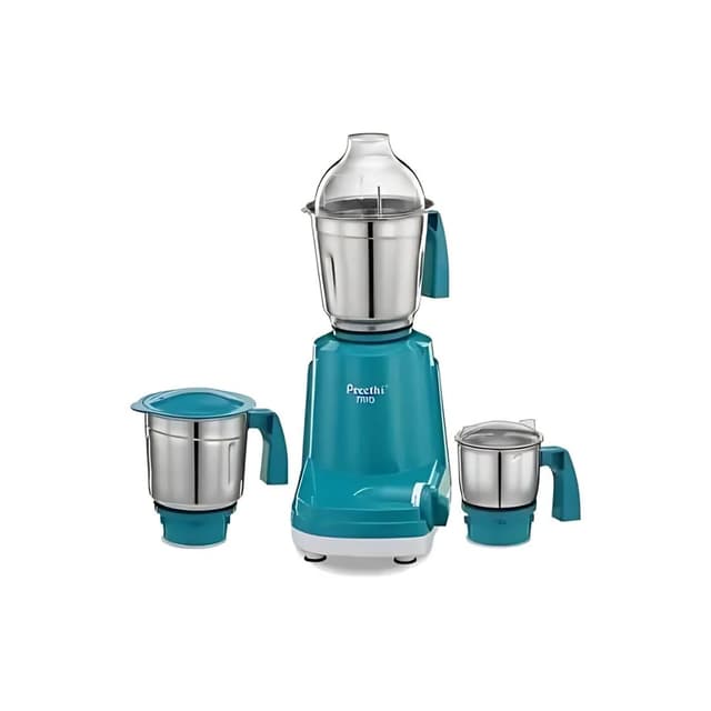 Preethi Trio 500 W Mixie Blue With White Base 3 Jars (MG-158)