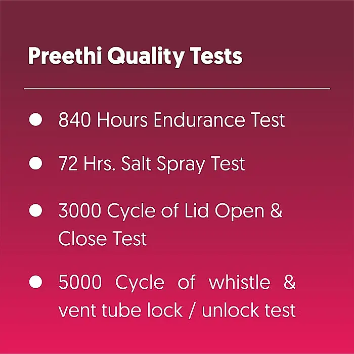 Preethi Spill Splash Stainless Steel Cooker 3l