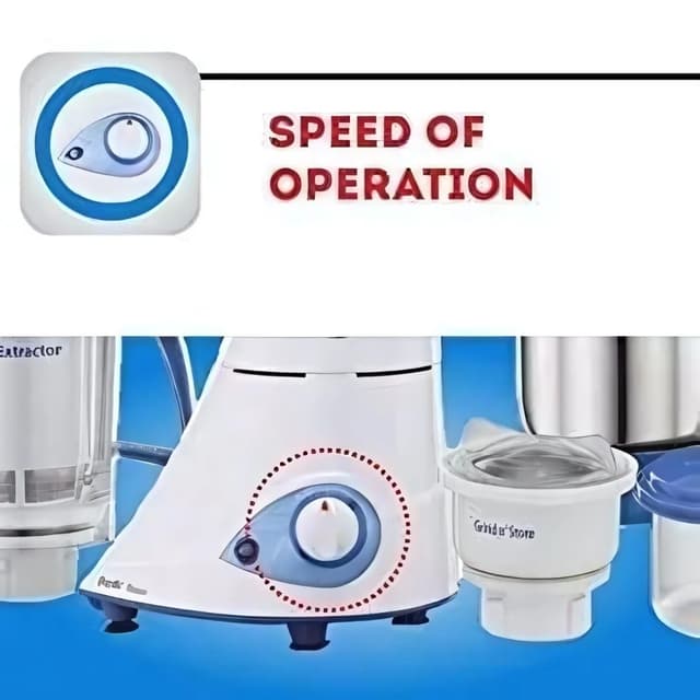 Preethi Blue Leaf Platinum 750 W Mixie White 4 Jars (MG-139)