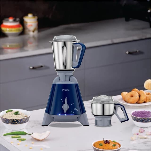 Preethi Xpro Duo Commercial 1300 W Mixie Deep Blue 2 Jars (MG-204)