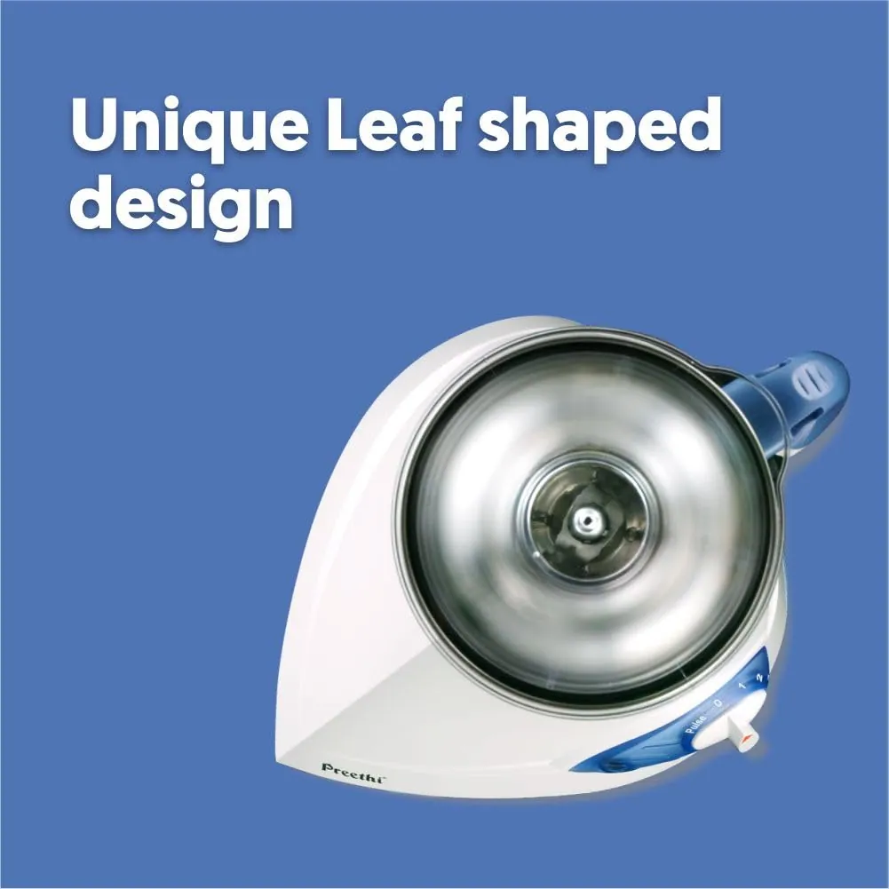 Preethi Blue Leaf Silver 600 W Mixie White 3 Jars (MG-149)