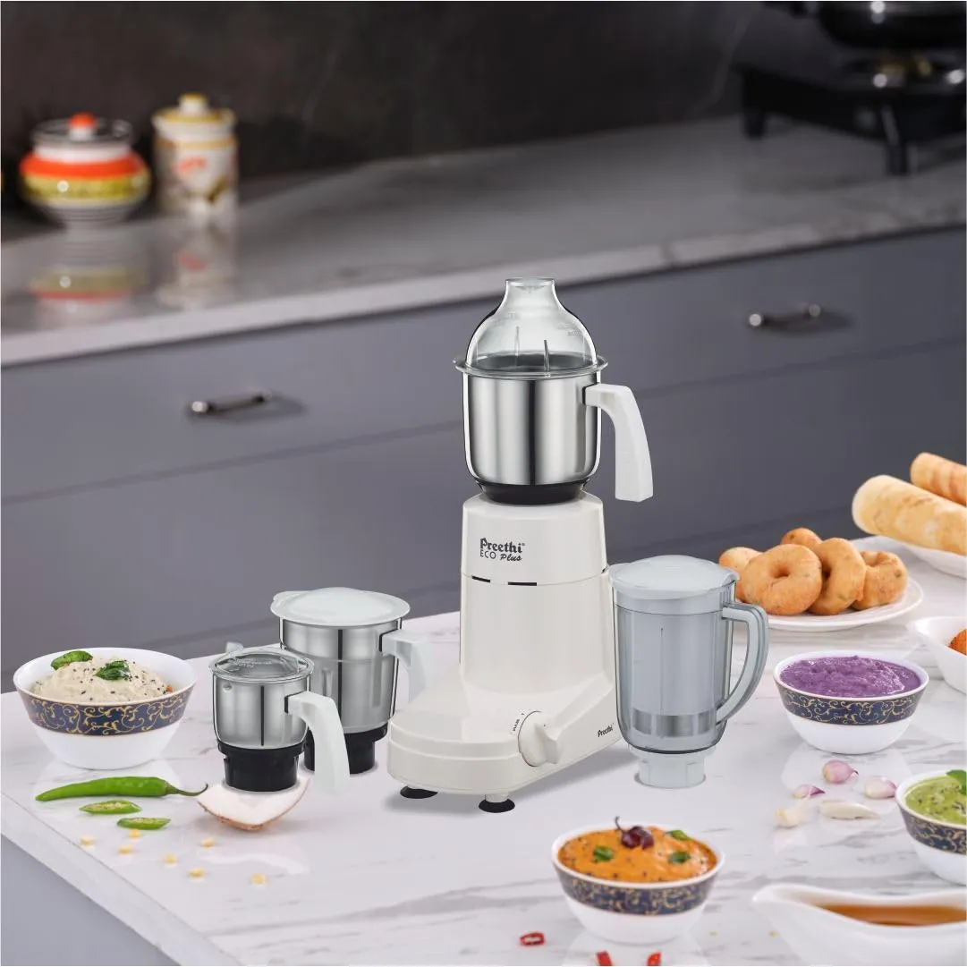Preethi Eco Plus 750 W Mixie White With 4 Jars
