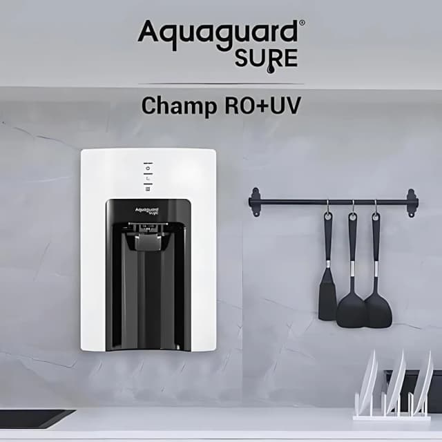 Aqua Sure Aquaguard Regal Champ RO Black And White 6 Ltr