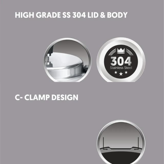 Preethi Stainless Steel Cooker 2l