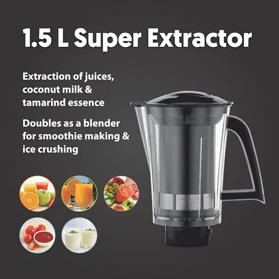 Preethi Steele Supreme 750 W Mixie Silver And Black 4 Jars