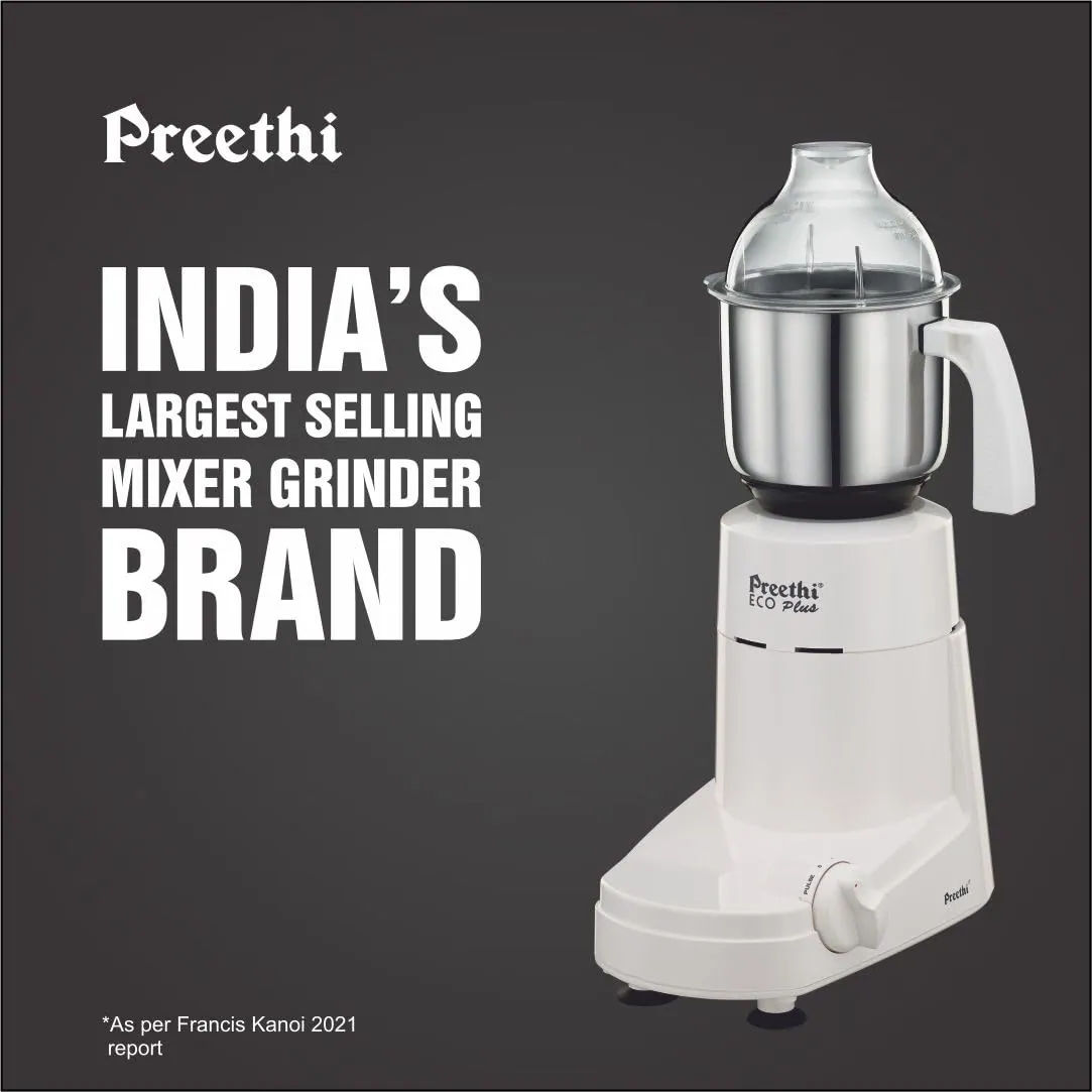 Preethi Eco Plus 750 W Mixie White With 4 Jars