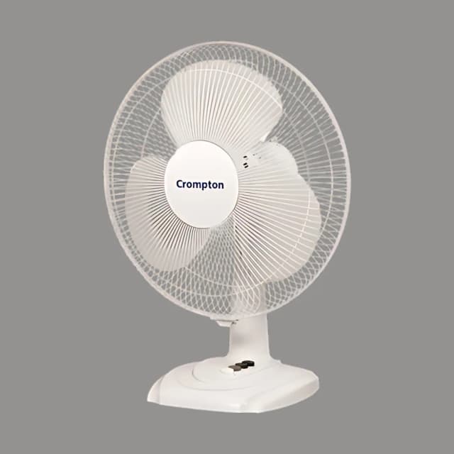 Crompton High Flow Wave Plus (400 MM) White Table Top Fan