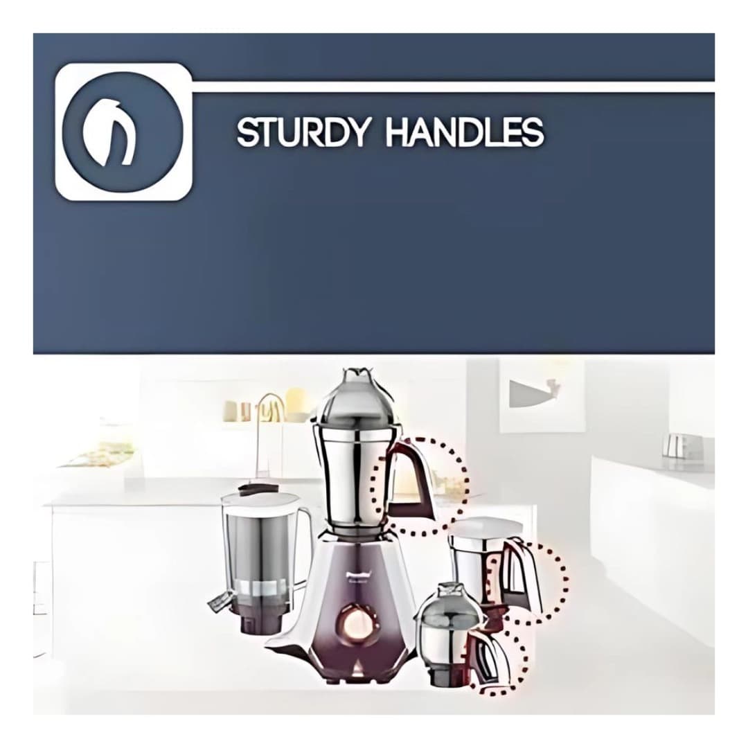 Preethi Taurus 750 W Mixie White And Dark Violet 4 Jars