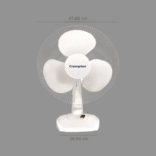 Crompton High Flow Wave Plus (400 MM) White Table Top Fan