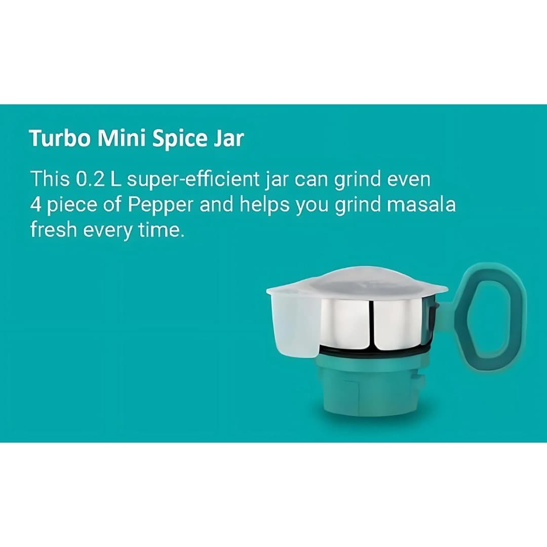 Preethi Aries 750 W Mixie White With Green 4 Jars