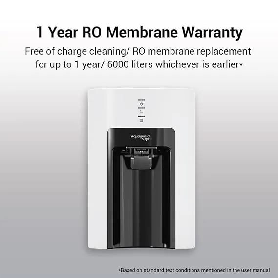 Aqua Sure Aquaguard Champ RO | UV Water Purifier Black And White 6 Ltr