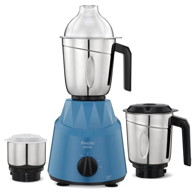 Preethi Crystal 500 W Mixie Blue 3 Jars (MG-224)
