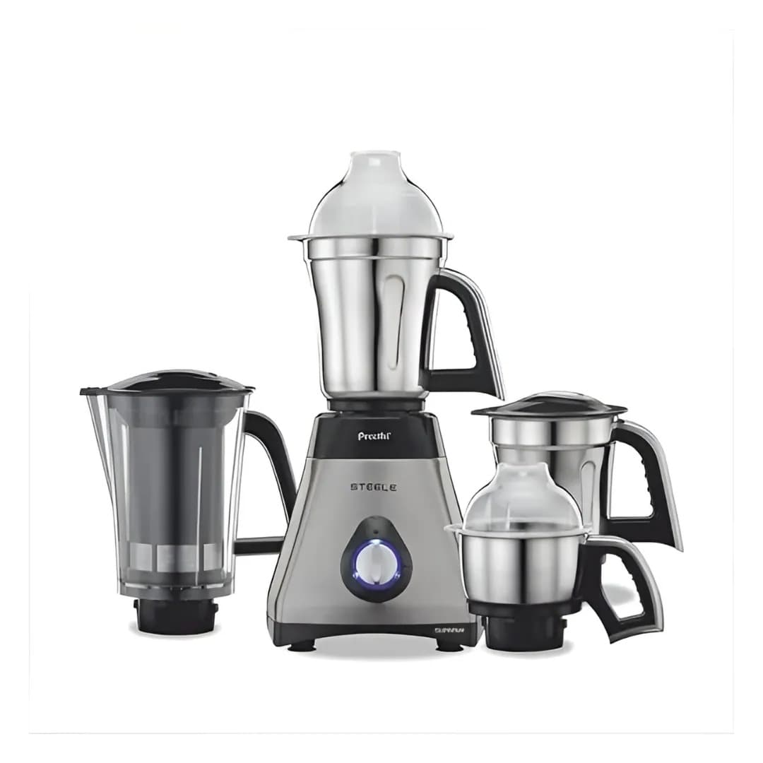 Preethi Steele Supreme 750 W Mixie Silver And Black 4 Jars