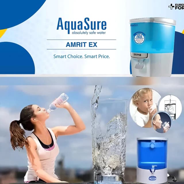 Aqua Sure Amrit Ex 1500 Water Purifier Blue & White 10 Ltr
