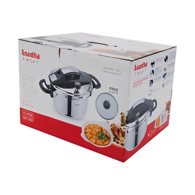 Anantha Twist ‘N’ Lock Stainless Steel 5 Litres