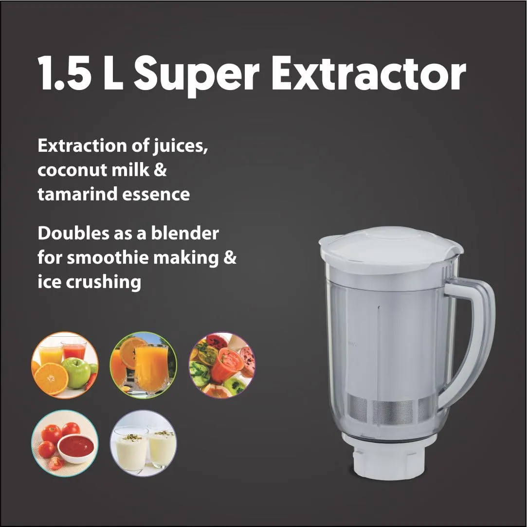 Preethi Eco Plus 750 W Mixie White With 4 Jars