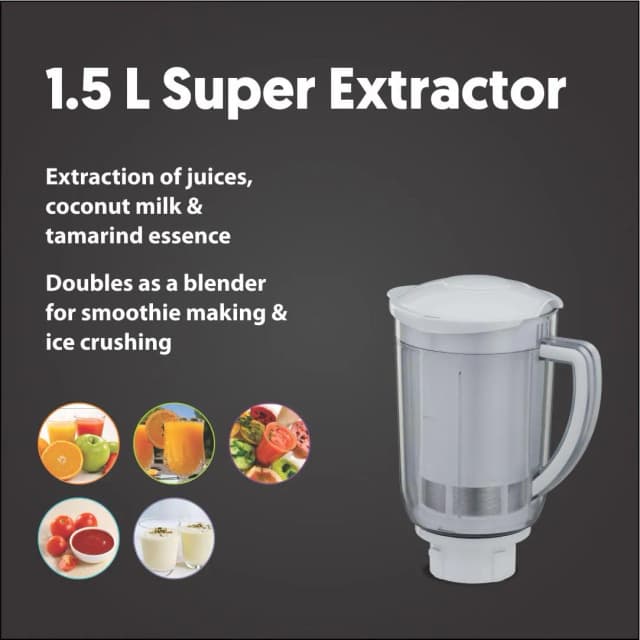 Preethi Eco Plus 750 W Mixie White With 4 Jars