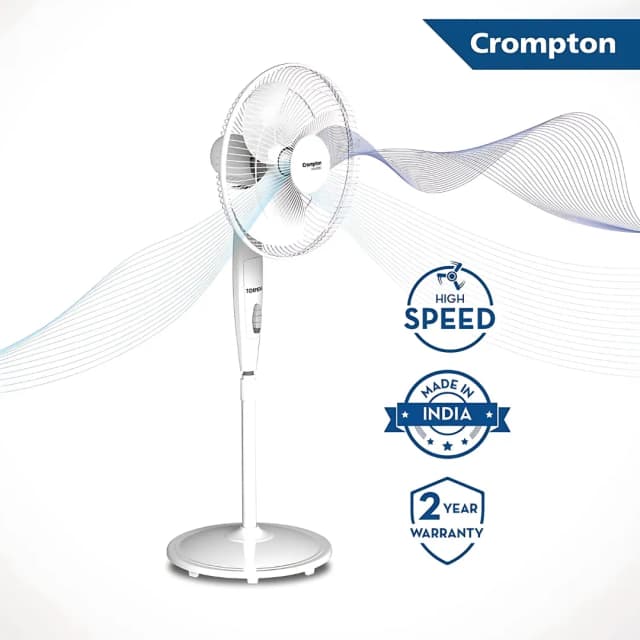 Crompton HighSpeed Torpedo (400 MM) White Pedestal Fan