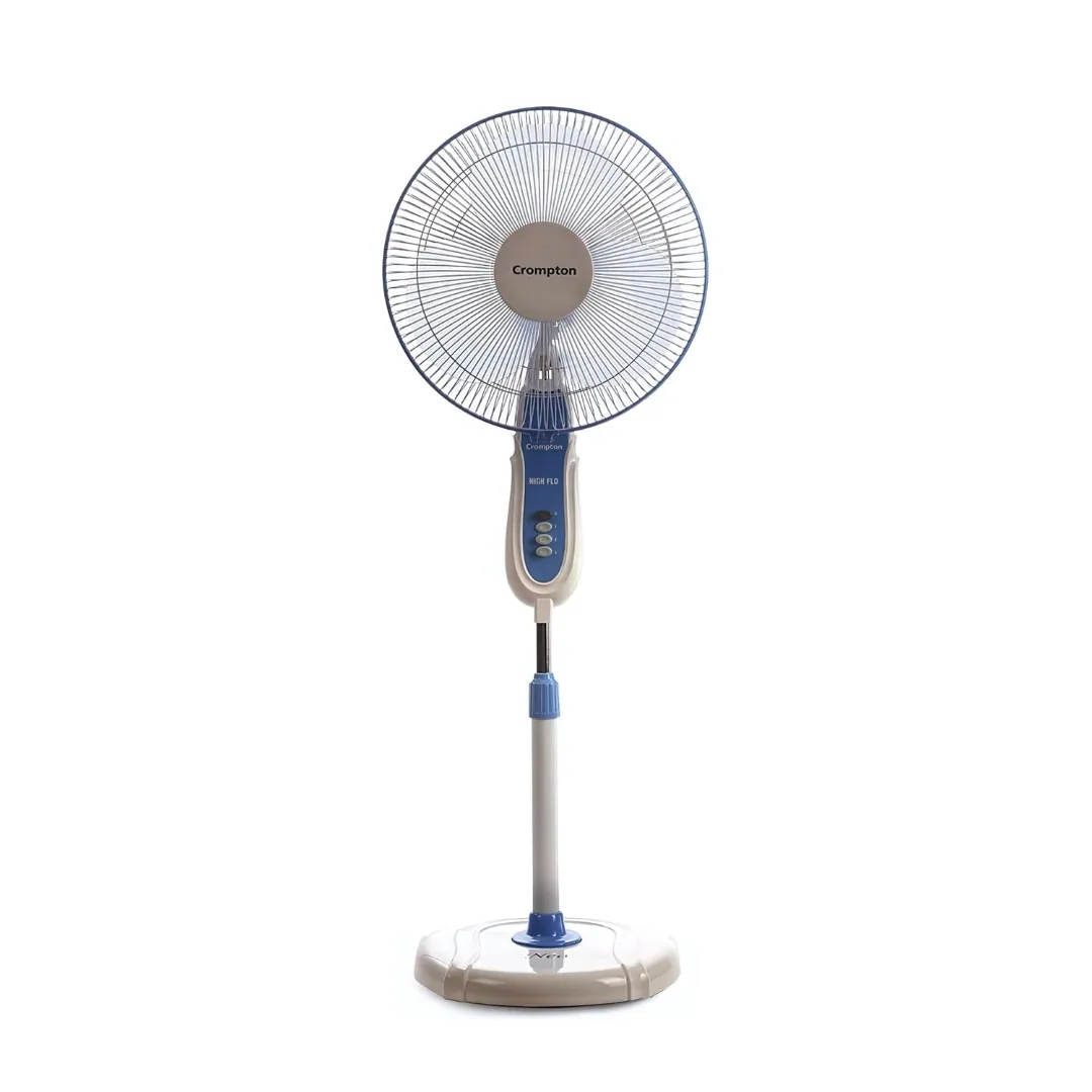 Crompton High Flo Neo (400 MM) White With Ink Blue Pedestal Fan