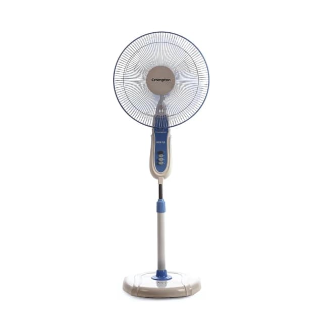 Crompton High Flo Neo (400 MM) White With Ink Blue Pedestal Fan