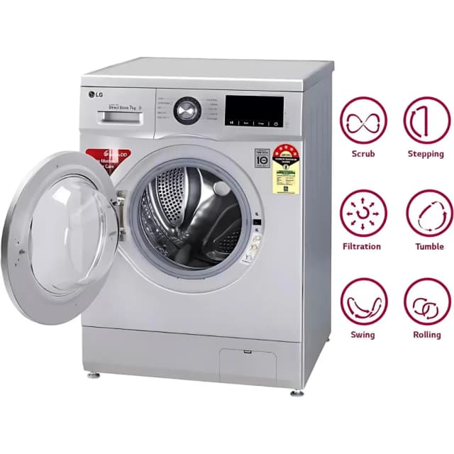 LG Front Load Fully Automatic Washing Machine 7 KG (FHM1207ZDL-Luxury Silver)