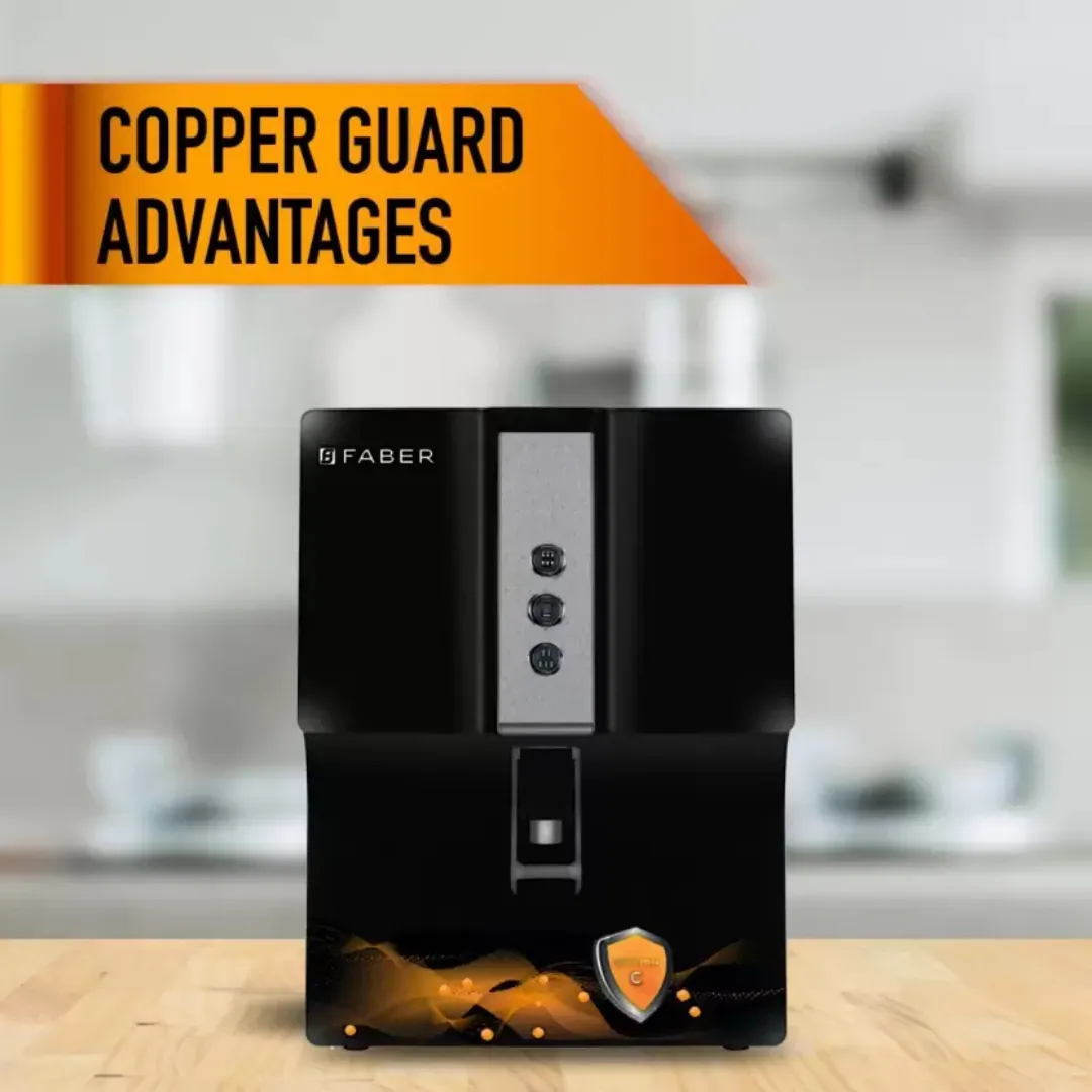 Faber C-Guard Plus (RO + UV + MAT + Vitamin C) 7 Ltr Water Purifier Black