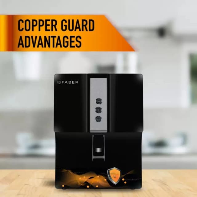 Faber C-Guard Plus (RO + UV + MAT + Vitamin C) 7 Ltr Water Purifier Black