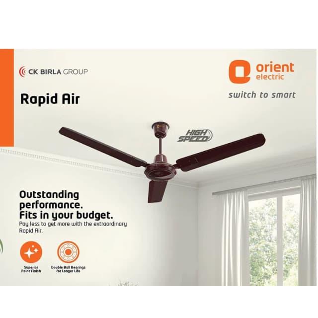 Orient Electric Rapid Air (1200 MM) Brown Ceiling Fan