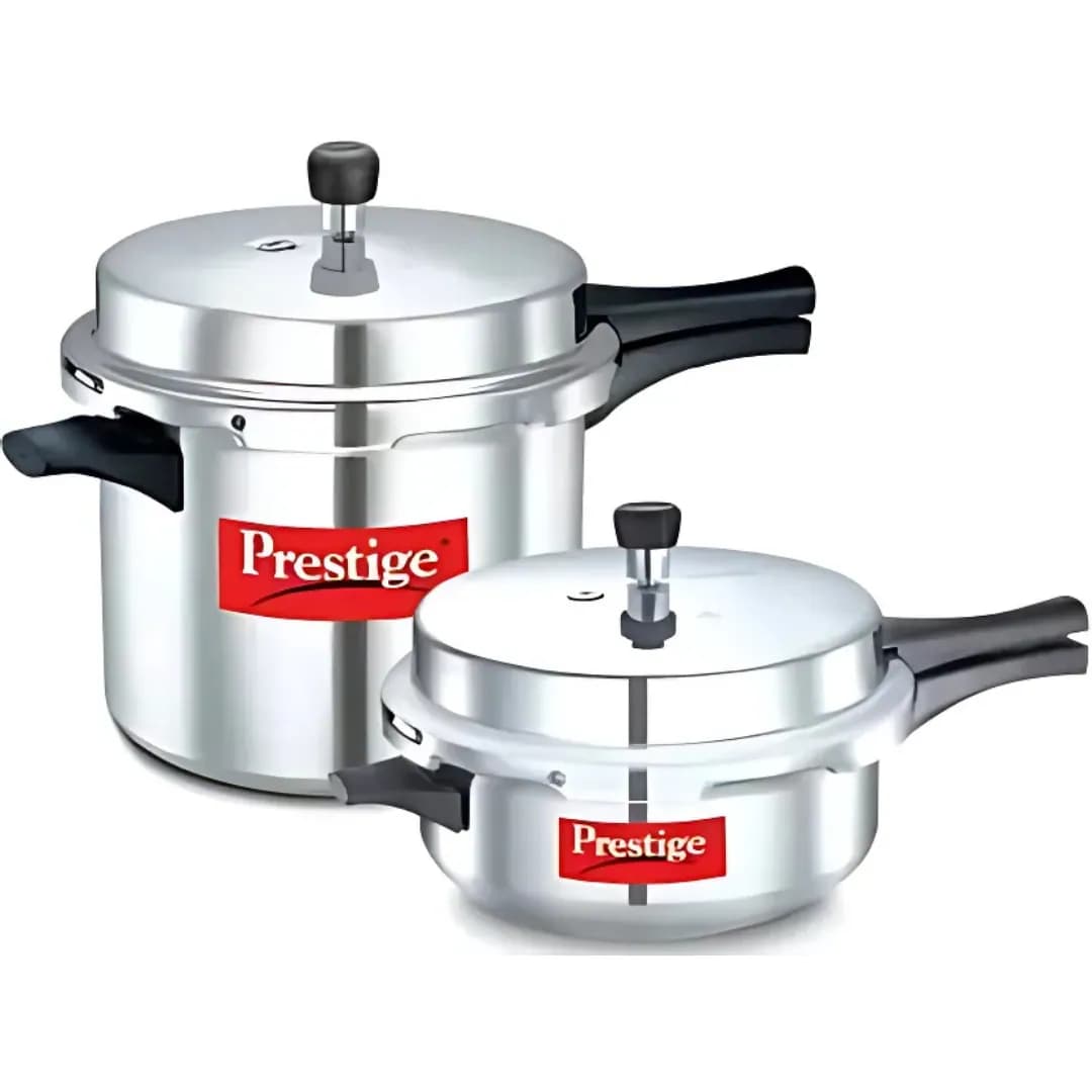 Prestige Popular Aluminium Combo Pressure Cooker (10 Ltr + 6 Ltr Pressure Pan With Lid )