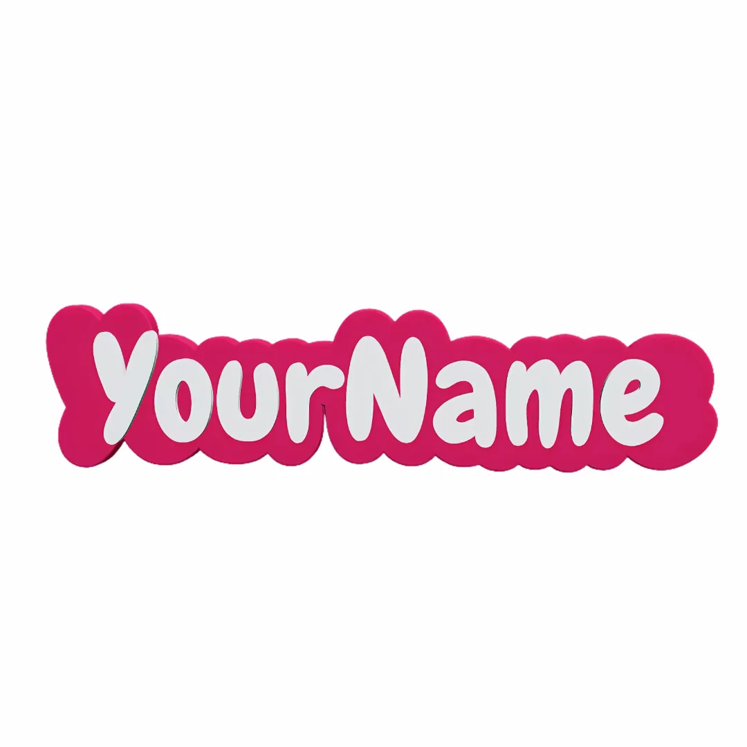 Custom 3d Keychain Pink Bg With White Text