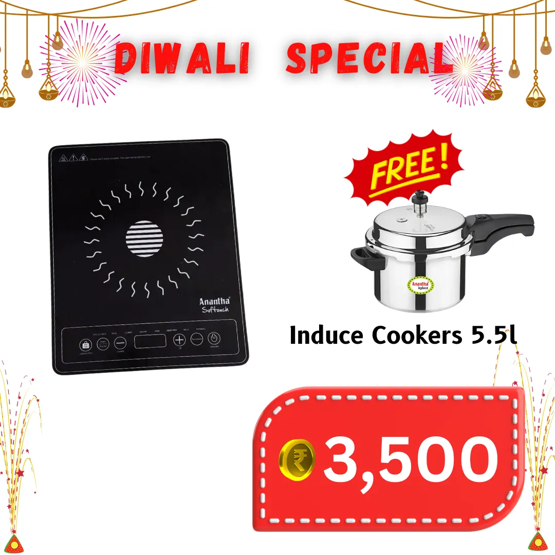 Anantha Softouch Induction Stove 1800W Black ( GET FREE INDUCE 5.5 Ltr COOKER )
