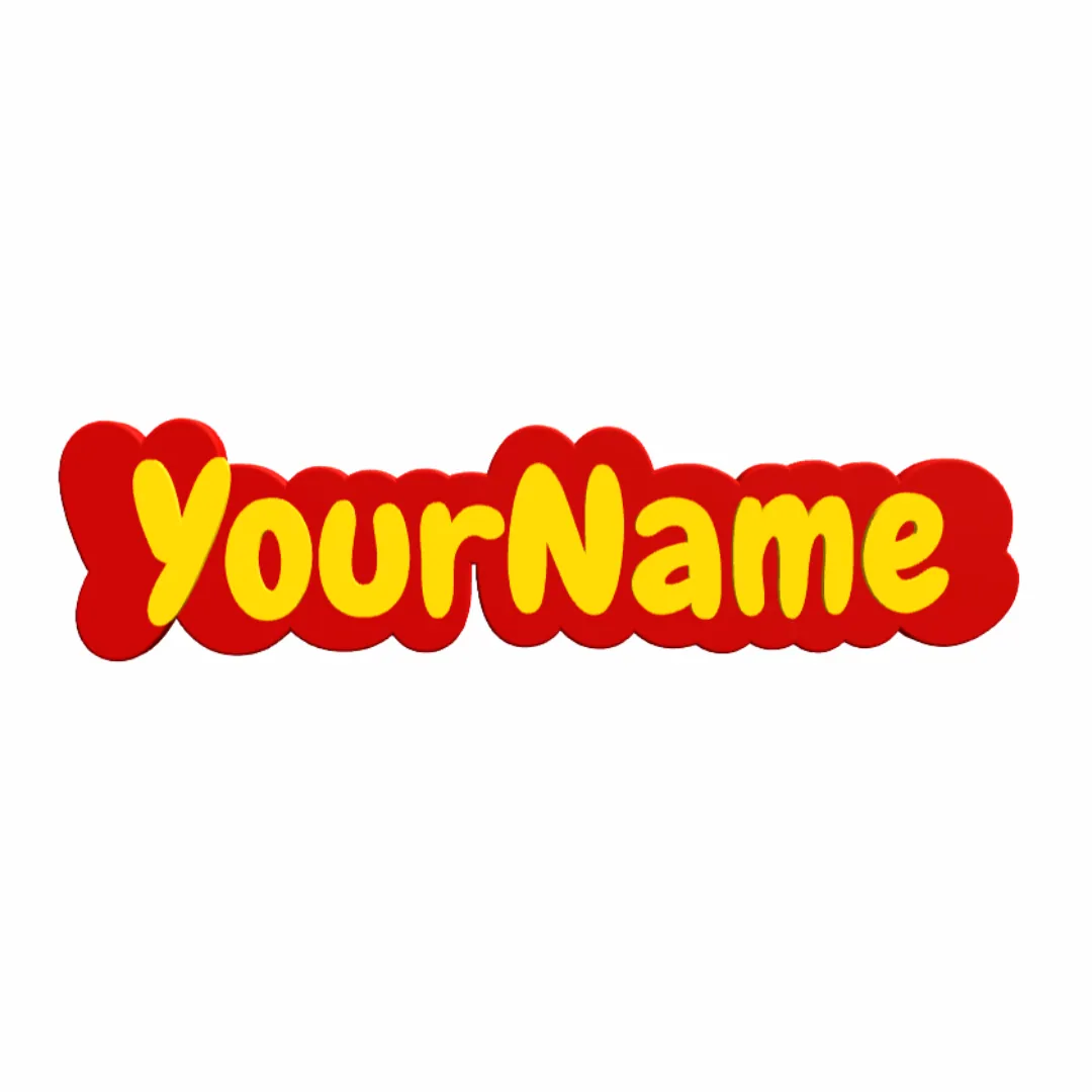 Custom 3d Keychain Red Bg With Yellow Text