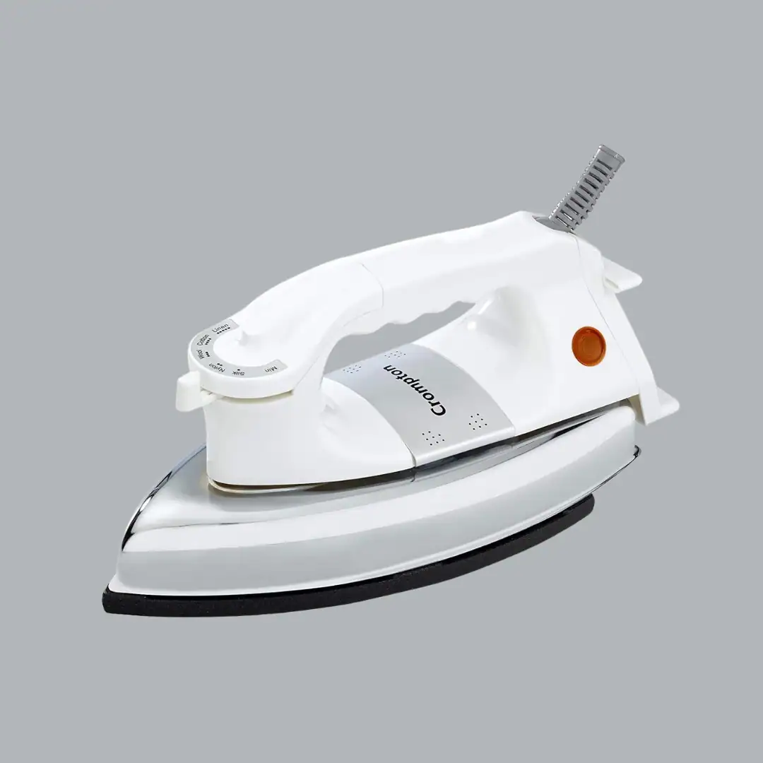Crompton Rhino Heavy Weight Dry Iron With Non Stick Teflon Coating 1000 W White