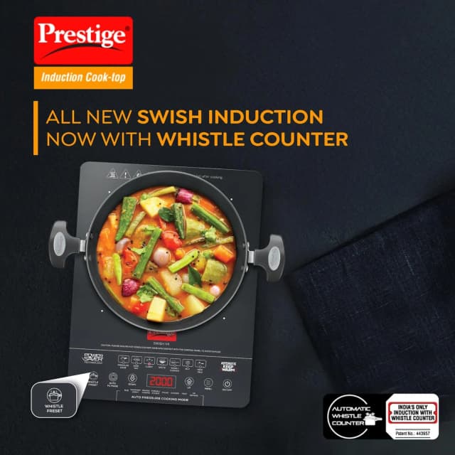 Prestige Swish V4 Induction Cooktop 2000 W Black