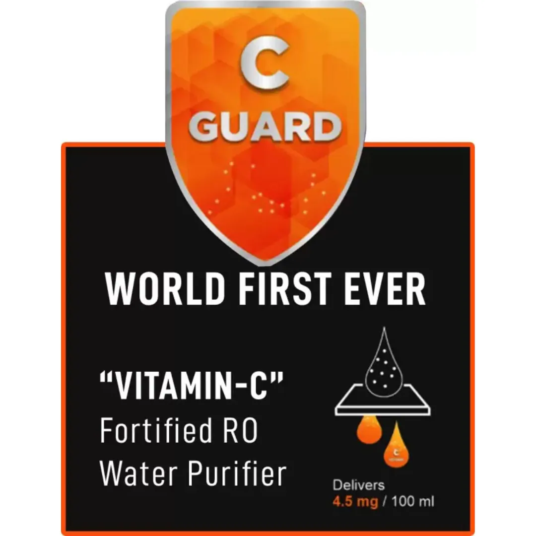 Faber C-Guard Plus (RO + UV + MAT + Vitamin C) 7 Ltr Water Purifier Black