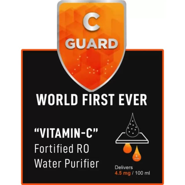 Faber C-Guard Plus (RO + UV + MAT + Vitamin C) 7 Ltr Water Purifier Black