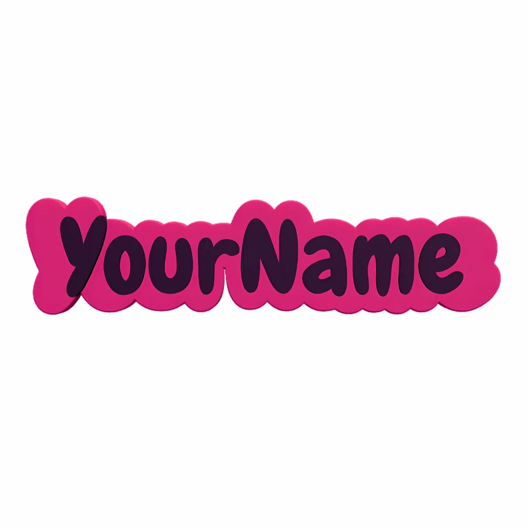 Custom 3d Keychain Pink Bg With Black Text