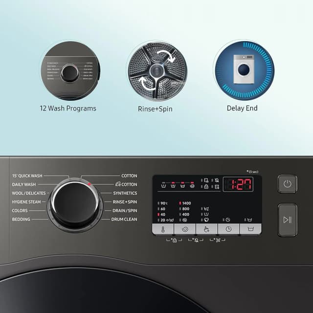 Samsung Front Load Fully Automatic Washing Machine 9 KG (WW90T4040CX-Inox)