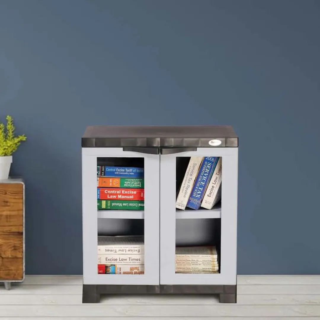 Supreme Fusion 1 FG Small Charcoal & Sky Grey Storage Plastic Cupboard