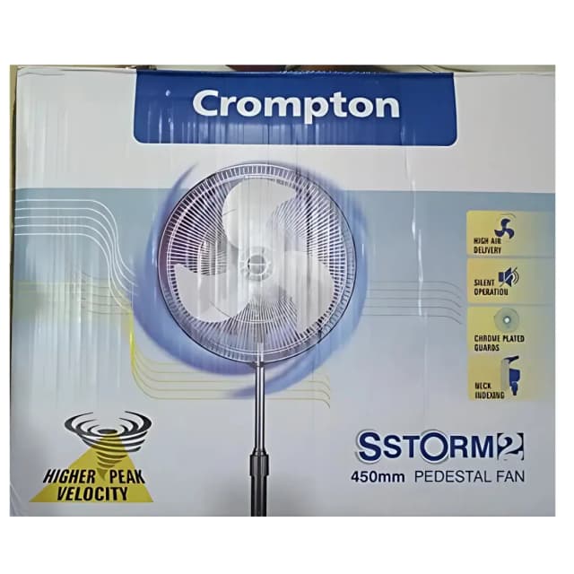 Crompton SStorm2 ( 450MM ) Pedestal Fan Black