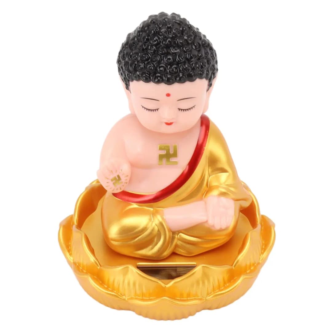 Prayer Unique Shape Solar Powered Buddha Gold Cloth