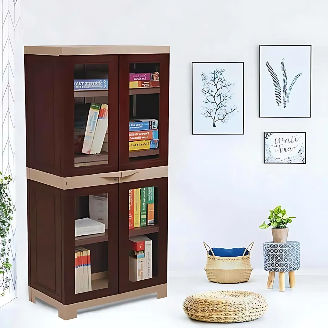 Supreme Fusion 02 FG Brown & Sandal Storage Plastic Cupboard